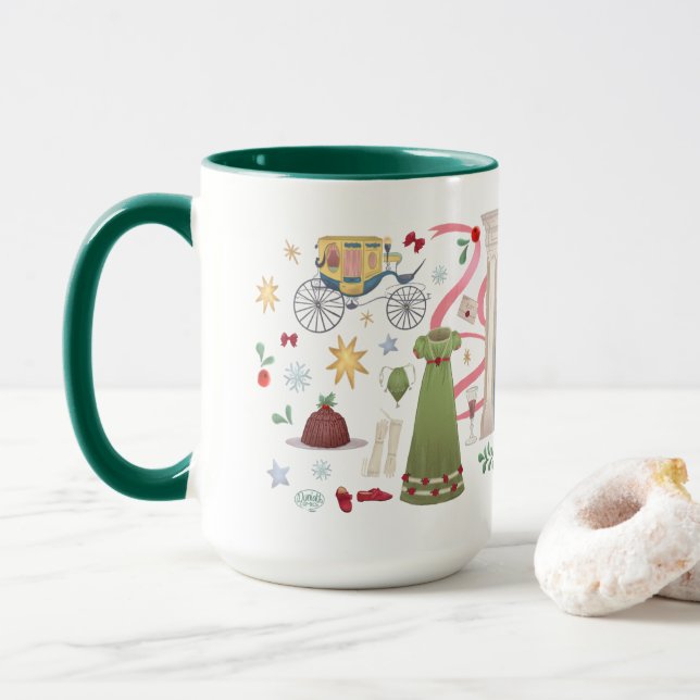 Christmas at Randalls (Hunter Green 15oz) Mug (With Donut)