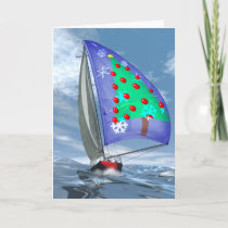 Christmas at sea holiday card