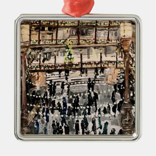 Christmas at the Arcade by Willowcatdesigns Metal Ornament