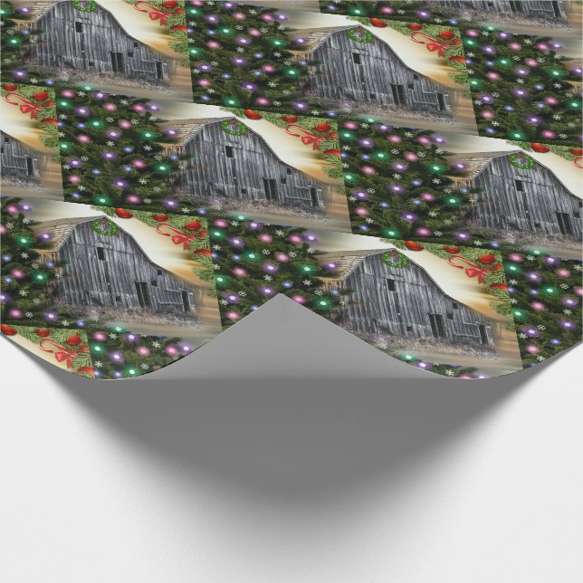 Christmas At The Barn Wrapping Paper (Corner)