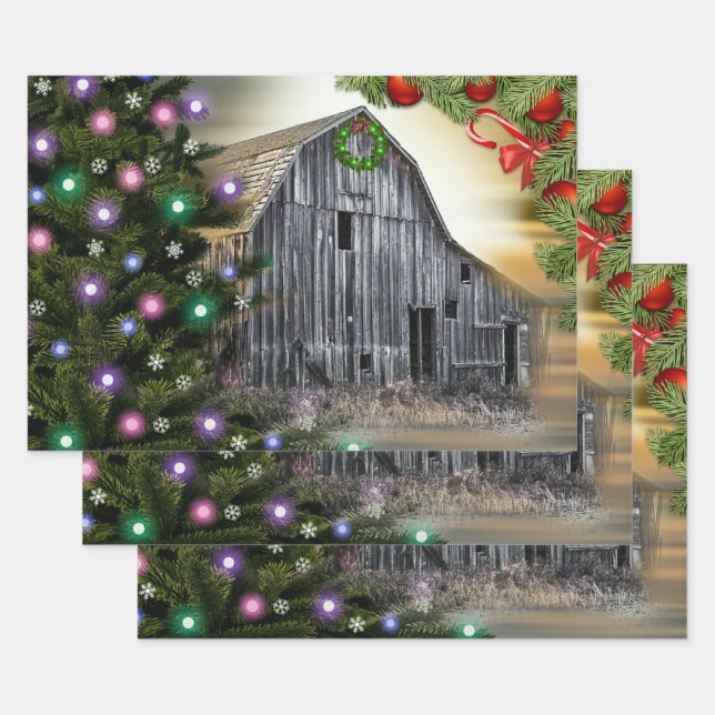 Christmas At The Barn Wrapping Paper Sheets (Set)