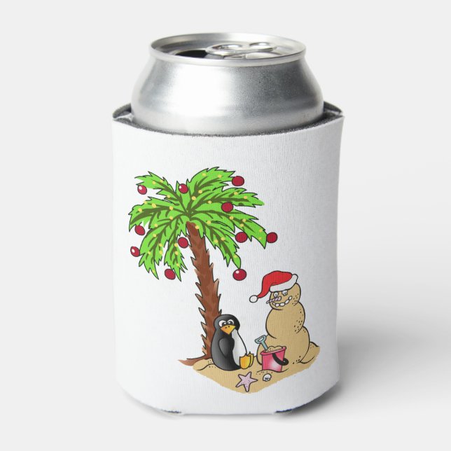 Christmas at the Beach Can Cooler (Can Front)