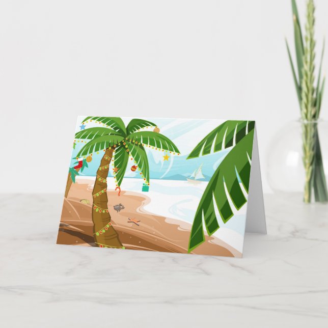 Christmas at the beach Christmas Card (Front)