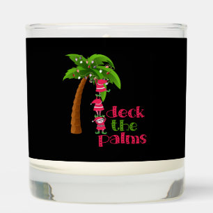 CHRISTMAS AT THE BEACH graphic SANTAS ELVES PALM Scented Candle