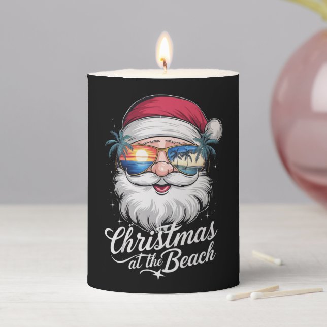Christmas At The Beach Hawaiian Summer Holiday Pillar Candle (In Situ)