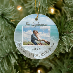 Christmas at the Beach Ornament Family Photo