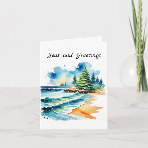 Christmas at the Beach Personalized Greeting Card