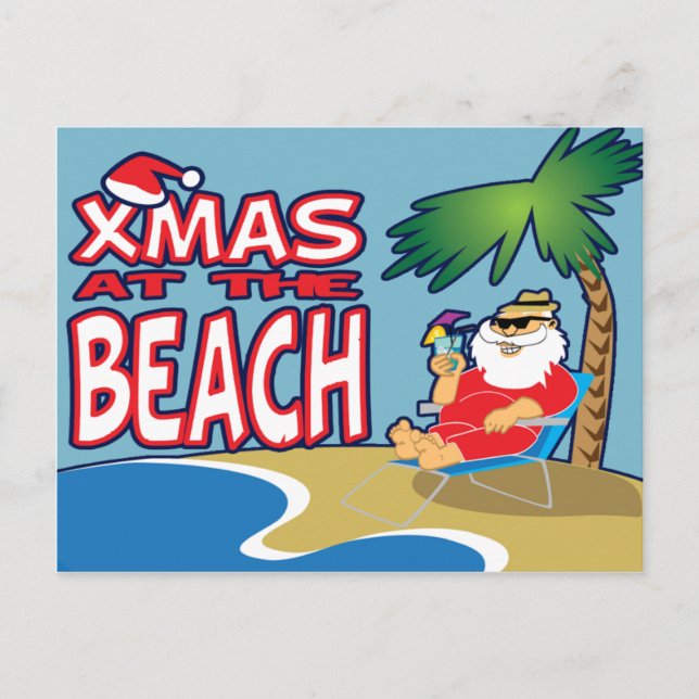 Christmas at the Beach-Postcard Holiday Postcard (Front)