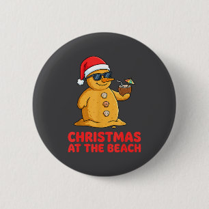 Christmas At The Beach Shirt Funny Sandman Trocal  Button