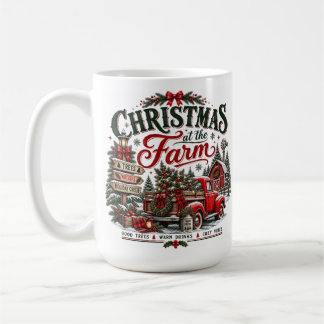 Christmas at the Farm Red Truck Cozy Christmas Coffee Mug