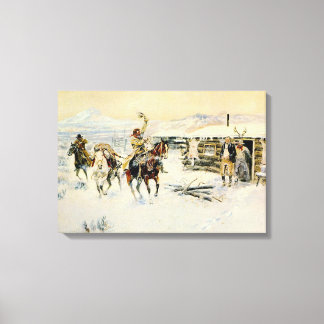 Christmas at the Line Camp Canvas Print