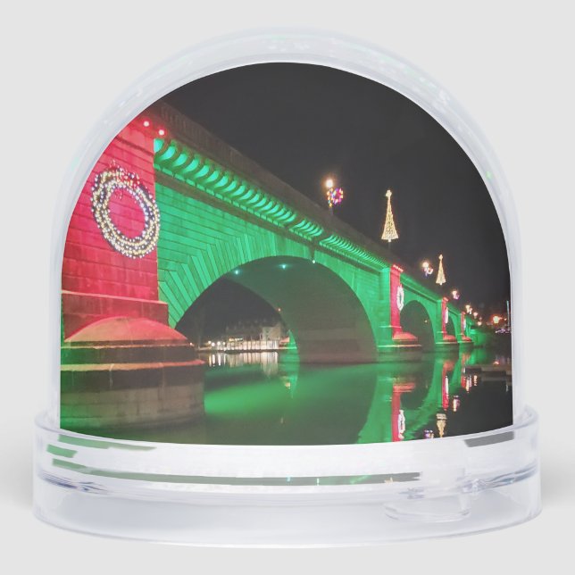 Christmas at the London Bridge in Lake Havasu Snow Globe (Back)