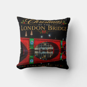 Christmas at the London Bridge Lake Havasu Throw Pillow