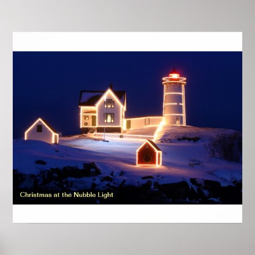 Christmas at the Nubble Light Poster