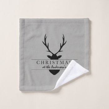 Christmas At The... Rustic  Woodland  Stag Bath Towel Set by Stacy_Cooke_Art at Zazzle