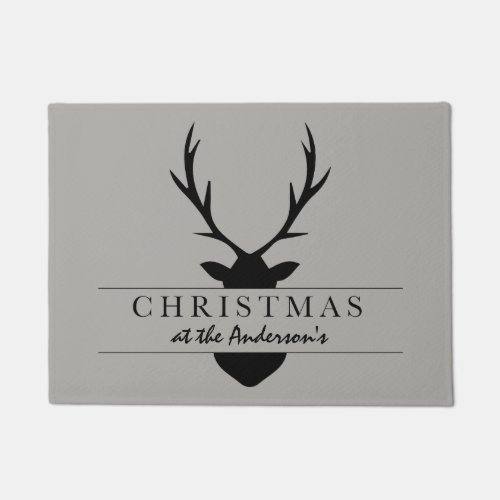 christmas at the rustic woodland stag doormat