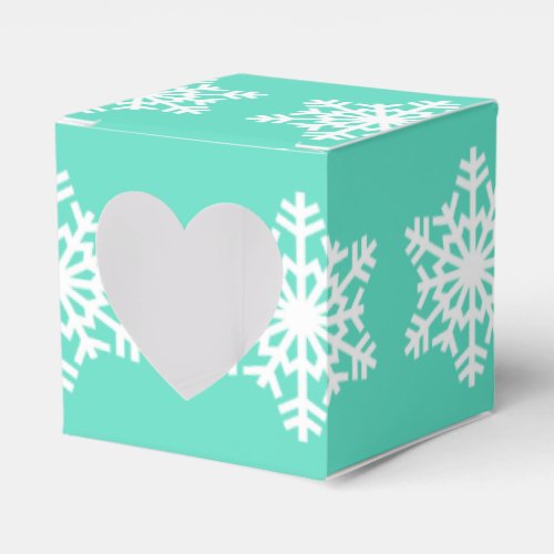 Christmas at Tiffanys Aqua Blue Snowflakes Favor Boxes