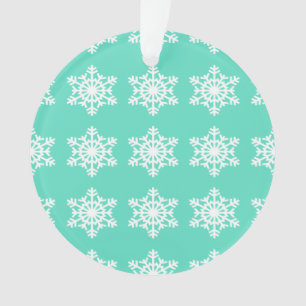 Christmas at Tiffanys Aqua Blue Snowflakes Ornament