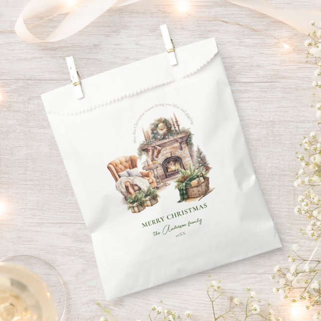 Christmas atmosphere Cozy Personalized Favor Bag (Clipped)