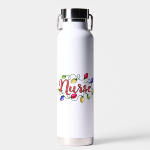 Christmas Attire Christmas Nurse Christmas Lights Water Bottle