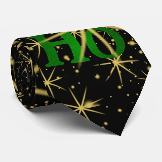 Christmas Attitude Fun - "HO HO HO Already!" Black Tie (Rolled)