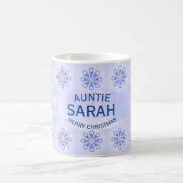 Christmas Aunt Blue Snowflake Mug by Janz