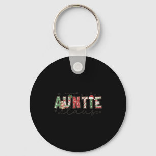 Christmas Auntie Claus Xmas Pajamas Aunt Announcem Keychain