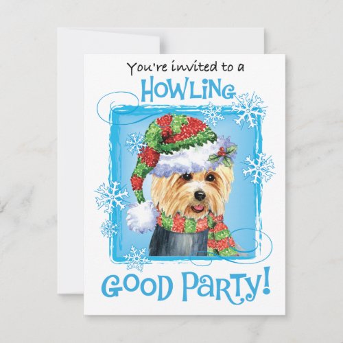 Christmas Aussie Terrier Invitation