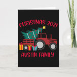 Christmas Austin Family Matching Name Tractor Farm Card