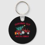 Christmas Austin Family Matching Name Tractor Farm Keychain