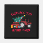 Christmas Austin Family Matching Name Tractor Farm Magnet