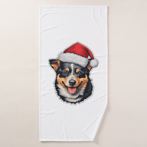 Christmas Australian Cattle Dog   Bath Towel