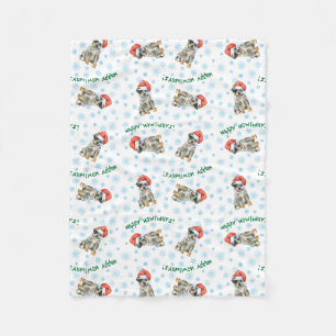 Christmas Australian Cattle Dog Fleece Blanket
