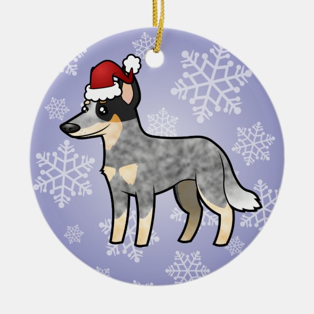 Christmas Australian Cattle Dog / Kelpie Ceramic Ornament (Front)