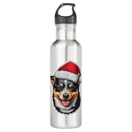 Christmas Australian Cattle Dog   Stainless Steel Water Bottle