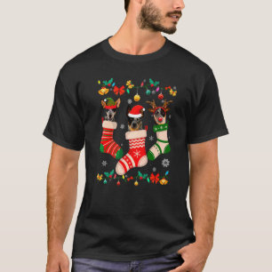 Christmas Australian Cattle Sock Xmas Reindeer San T-Shirt