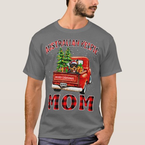 Christmas Australian Kelpie Mom Santa Hat Truck Tr T_Shirt