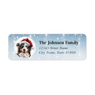 Christmas Australian Shepard Return Address Labels