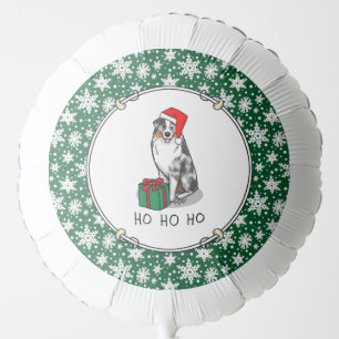 Christmas Australian Shepherd (blue merle tan/w 1) Balloon