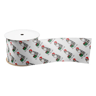 Christmas Australian Shepherd (blue merle tan/w 1) Satin Ribbon