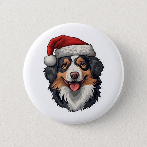 Christmas Australian Shepherd   Button