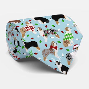 Christmas Australian Shepherd Neck Tie