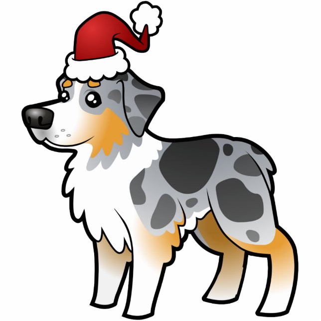 Christmas Australian Shepherd Ornament (Front)