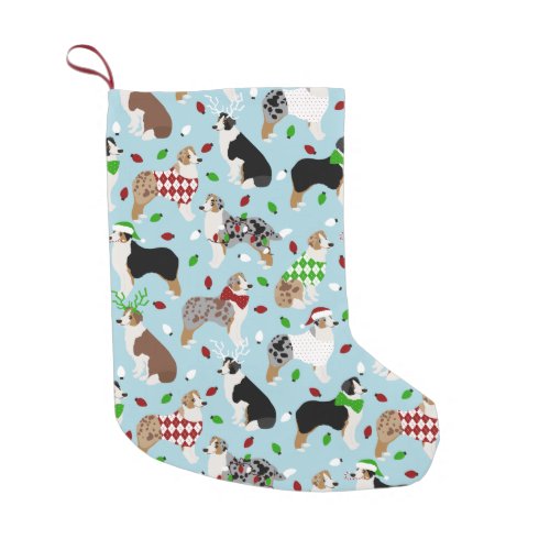 Christmas Australian Shepherd Small Christmas Stocking