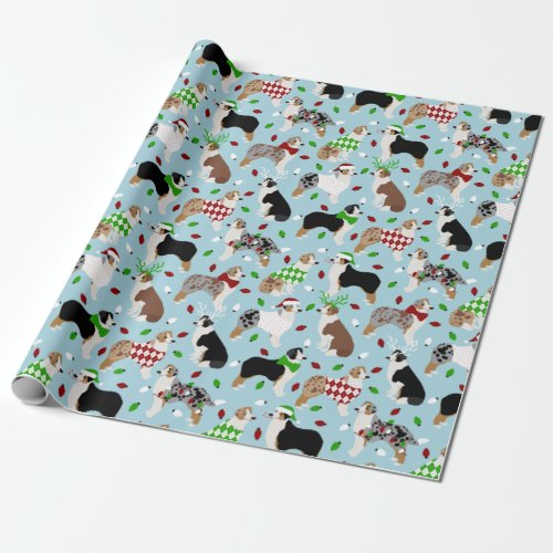 Christmas Australian Shepherd Wrapping Paper