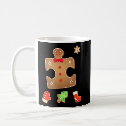 Christmas Autism Gingerbread Puzzle Autism Couple  Coffee Mug