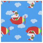 christmas aviator airplane pilot black santa cloud fabric