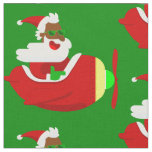 christmas aviator airplane pilot black santa fabric