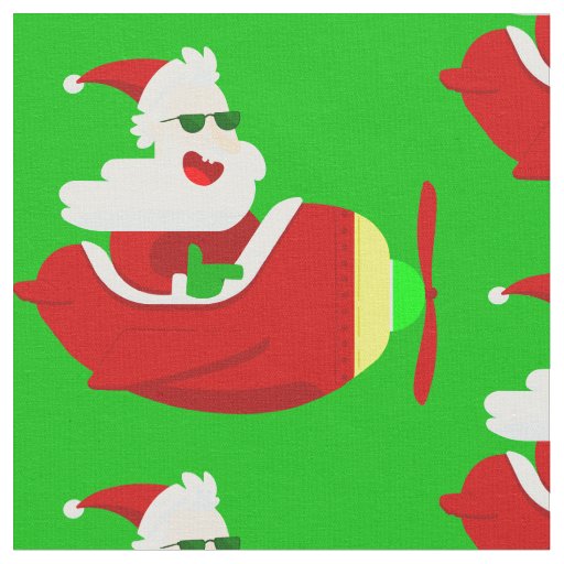 christmas aviator airplane pilot santa claus funny fabric