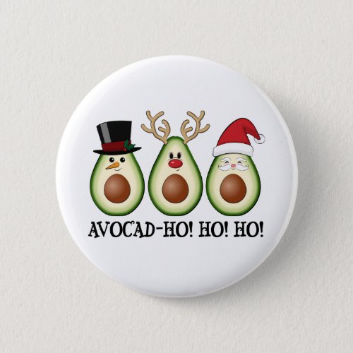 Christmas Avocado Frosty Rudolph and Santa Button